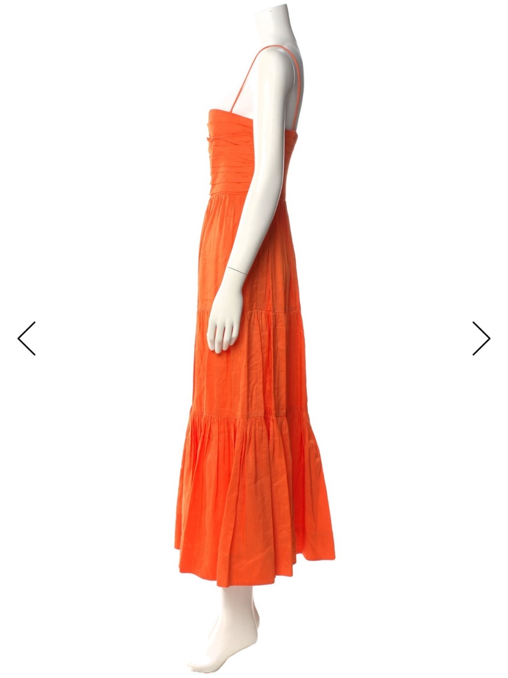 Strapless Tiered Maxi Dress in Vibrant Orange - Picture 3 of 7